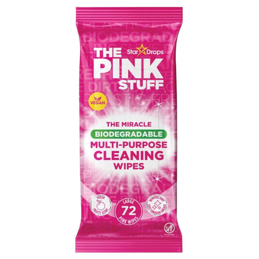 The Pink Stuff Antibakterielle Reinigungstücher, biologisch abbaubar, 72 Stück – limitierte Auflage