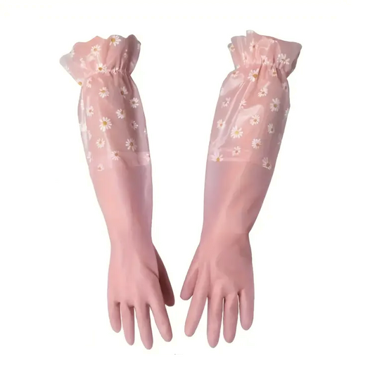 Roze Handschoenen met Bloemen