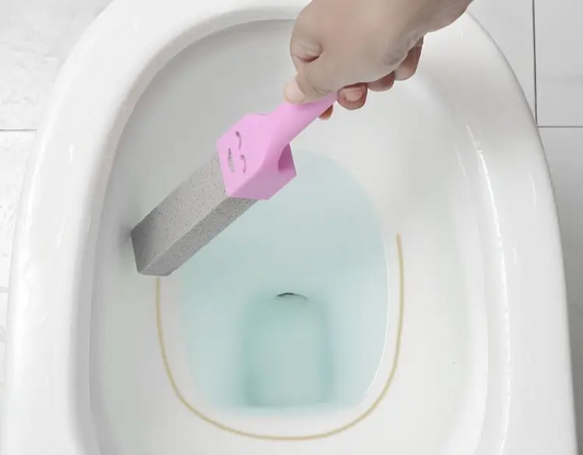 Roze Toiletscrubber Kalksteen met Smiley