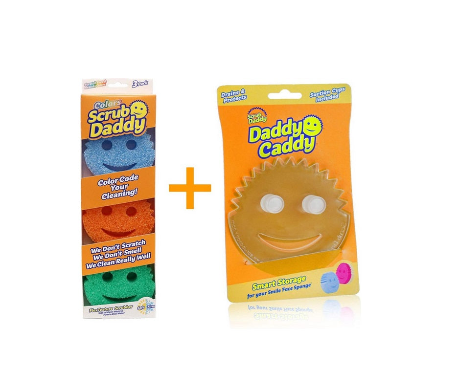 Scrub Daddy + Halter – Schwamm 3 Farben – Daddy Caddy